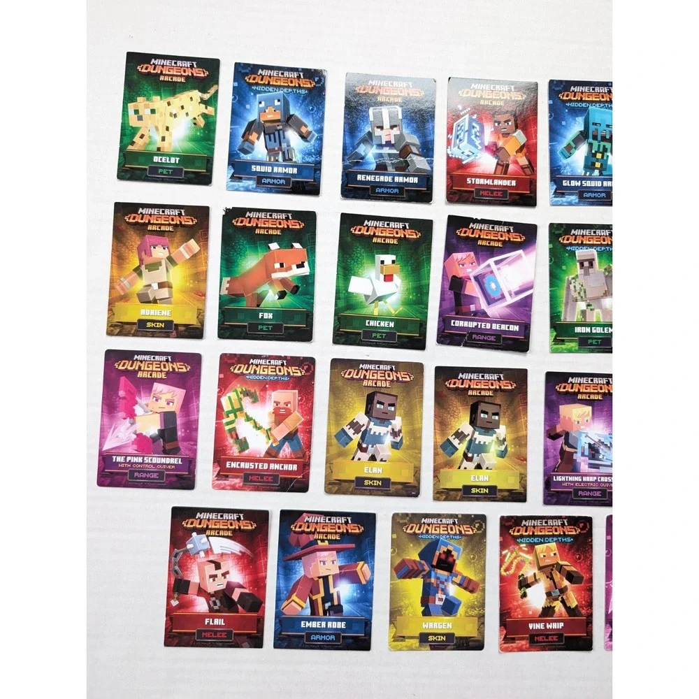 Minecraft Dungeons Arcade & Hidden Depths Card Lot of 31 Some Foils